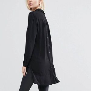 Very Moda Button Side Longline Shirt